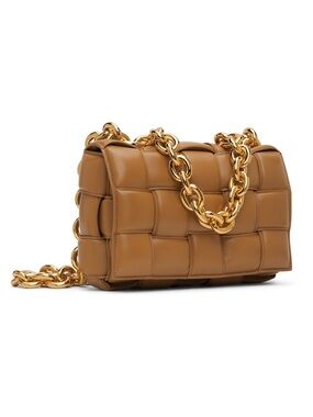 PRISTINE Bottega Veneta -Tan Padded Chain Cassette Bag